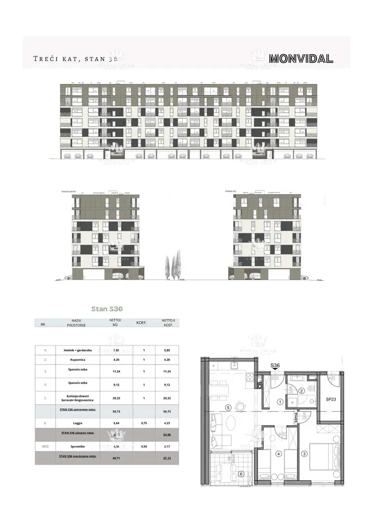 Istria, Pula, Monvidal, sale of a modern apartment on the 3rd floor with a parking space and storage, new construction, – "KEY READY". – 3