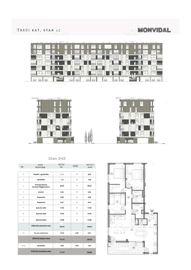 Istria, Pula, Monvidal, 3 bedrooms + living room, sale of a modern apartment on the 3rd floor with a parking space and storage room, new construction, - "KEY IN HAND". – 2