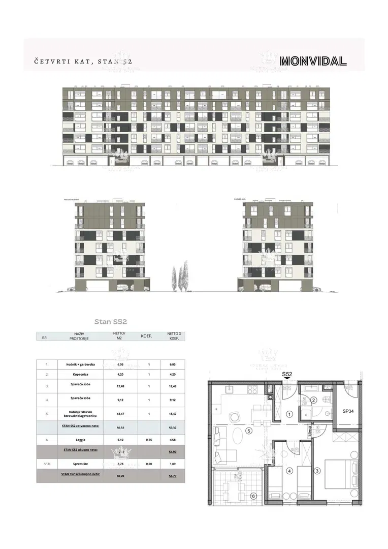 Istria, Pula, Monvidal, sale of a modern apartment on the 4th floor with a parking space and storage, new construction, – "TURNKEY". – 2