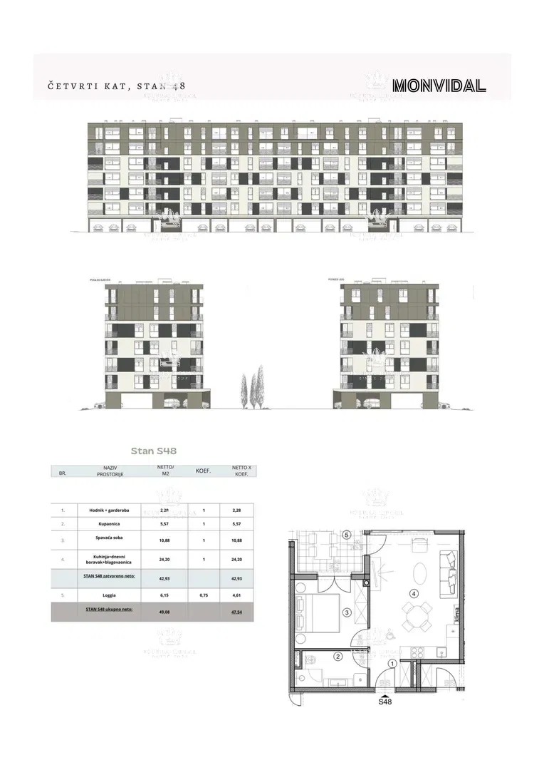 Istria, Pula, Monvidal, vendita di un appartamento moderno al 4° piano con posto auto e cantina, nuova costruzione, – "CHIAVE IN MANO". – 3