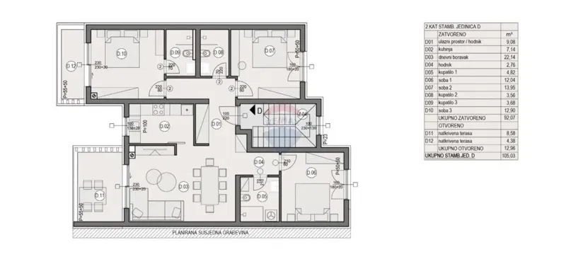 Condo/Apartment Dolinka, Pula, 105,03m2 – 2