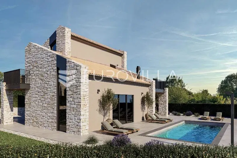 Istria, Mrgani, modern villa under construction with a view of the Lim Bay – 2