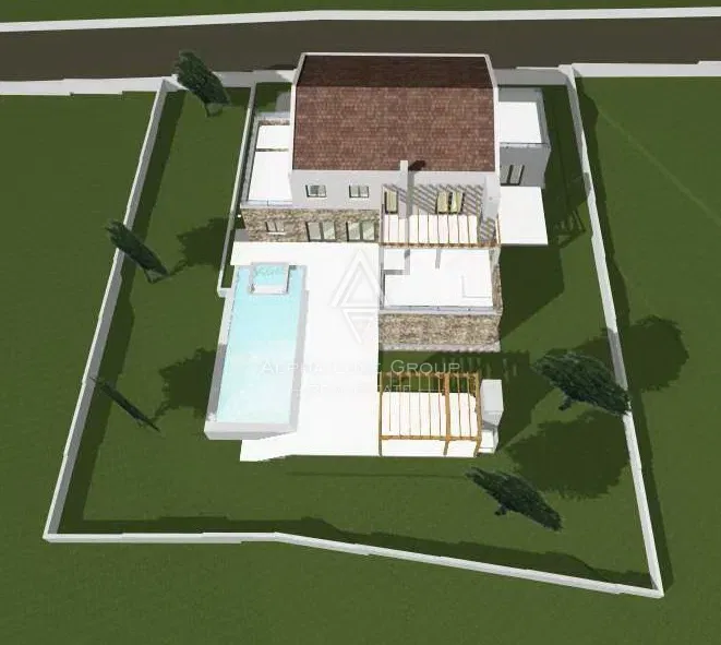 Višnjan, Istria: Building land with sea view, permit – 2