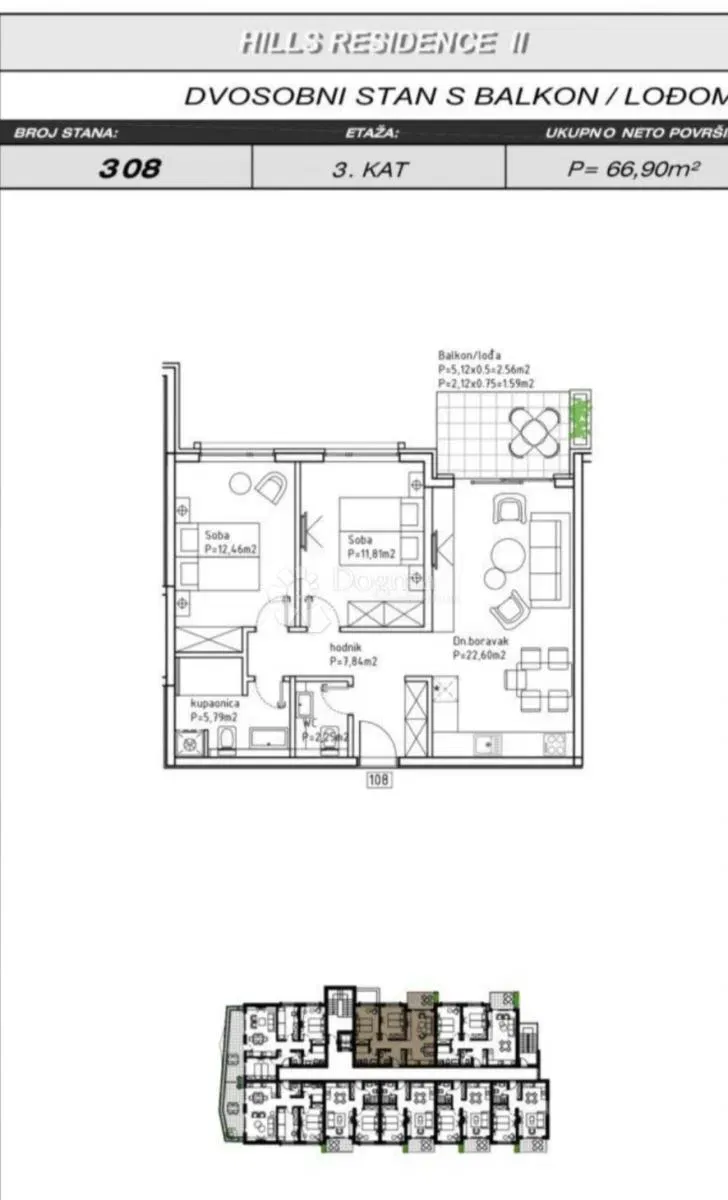 Flat Makarska, 66,90m2 – 2