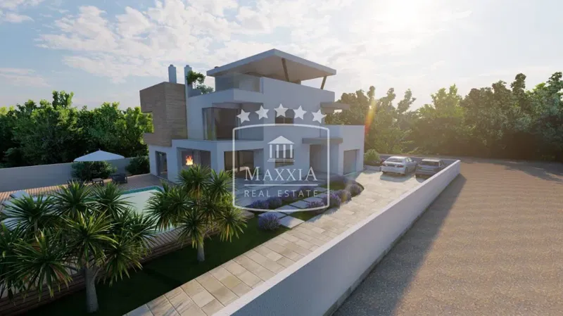Ljubač – Luxury villa with pool on a 652 m2 plot + additional neighboring land of 741 m2, open sea view! €550,000 – 3