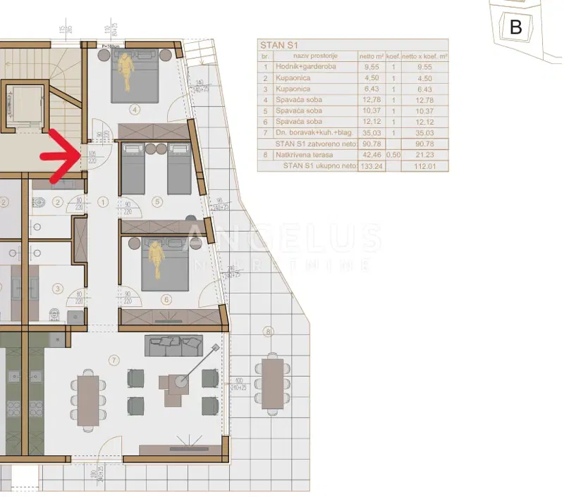 Istria, Pješćana uvala - three-bedroom apartment 112m2 with a yard – 2