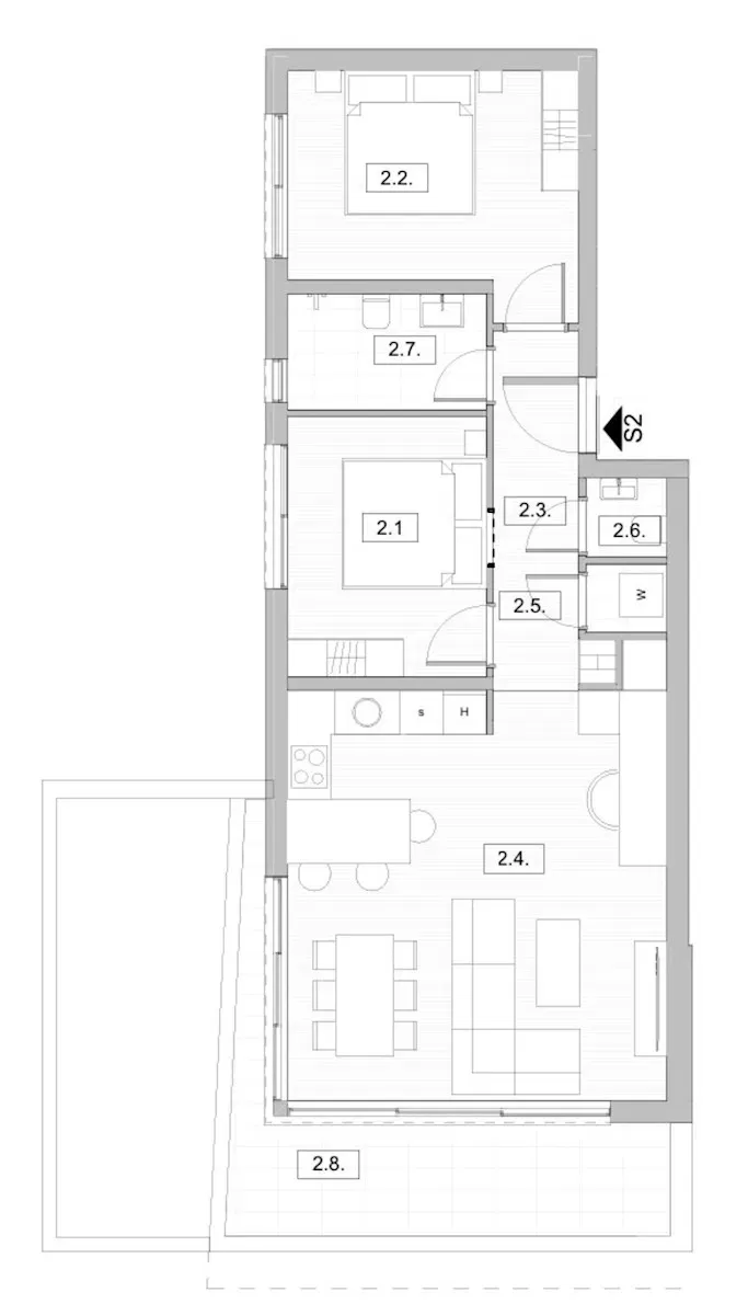 KRK! APARTMENT WITH TWO BEDROOMS ON THE FIRST FLOOR! – 2