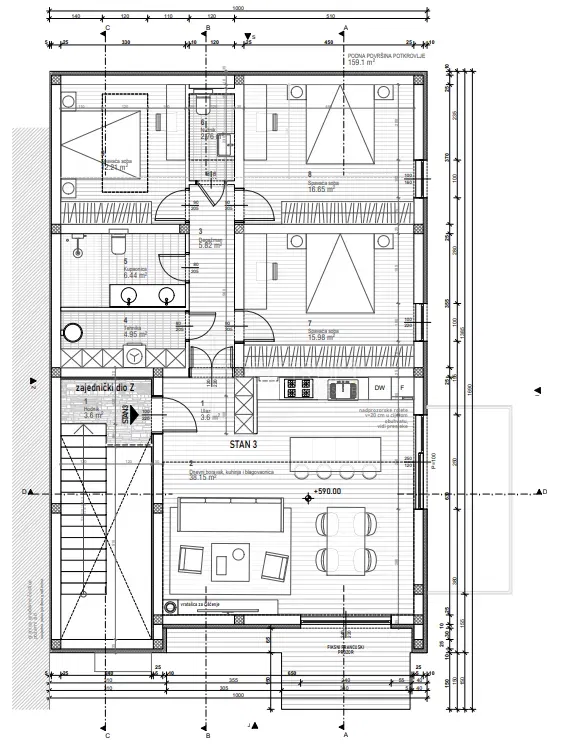 Funtana, new building, spacious attic apartment – 3