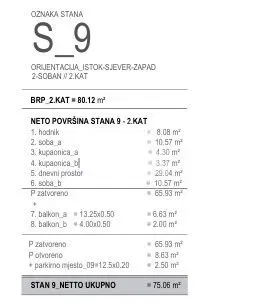 OKRUG GORNJI*** Two-bedroom apartment on the second floor, 65.93 m2 + 16.25 m2! – 3