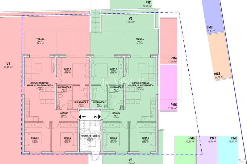 Pag, Povljana - háromszobás apartman 98,8 m2, 180 m-re a tengertől – 3