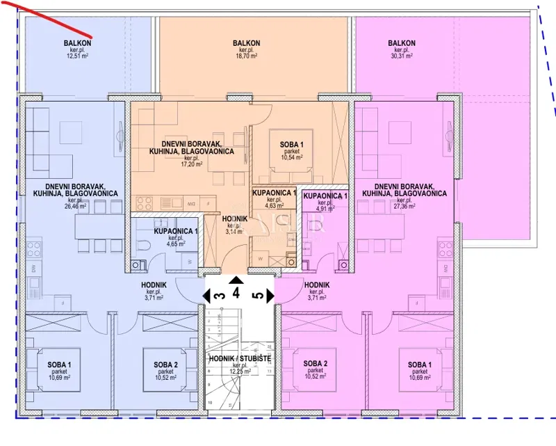 Pag, Povljana - apartments in a new building, 180 m from the beach – 3