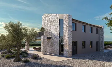 Sv. Lovreč area – modern villa under construction with sea view – 2
