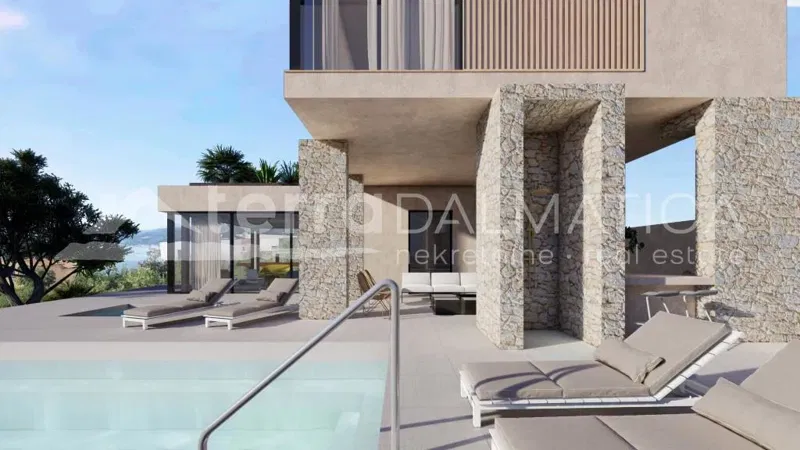 Surroundings of Rogoznica, modern villa with infinity pool and sea view – 2