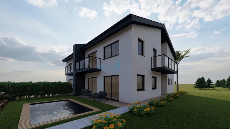 Krk Island, Soline Bay, new construction, semi-detached house 130 m2 with pool, view, for sale – 3