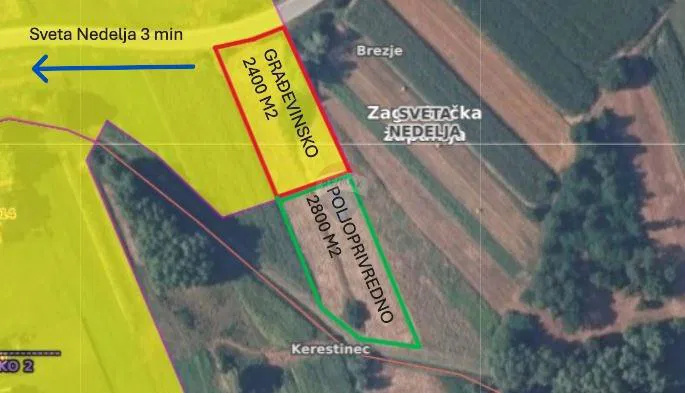Terreno edificabile Brezje, Sveta Nedelja, 5.252m2