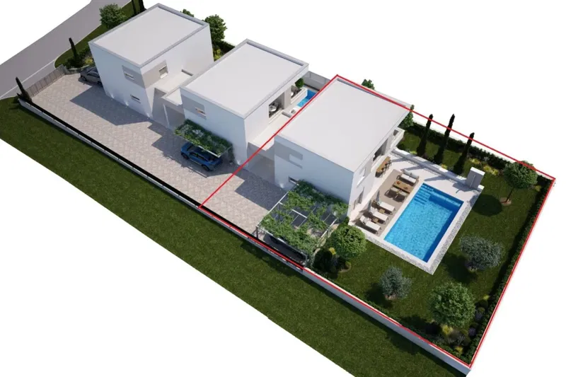 Una moderna casa a schiera con piscina nelle vicinanze di Parenzo