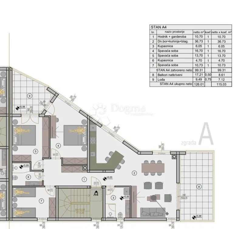Allogio Valdebek, Pula, 78,99m2 – 3
