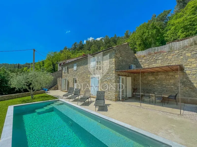 Dintorni di Oprtalj, casa in pietra di design con piscina – 3