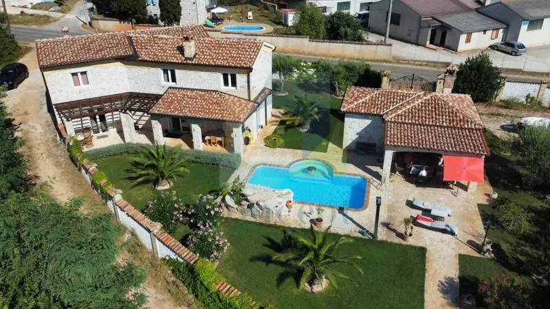 Poreč, Surroundings, Stone House with Pool and Sea View, 10 km from the Sea – 2