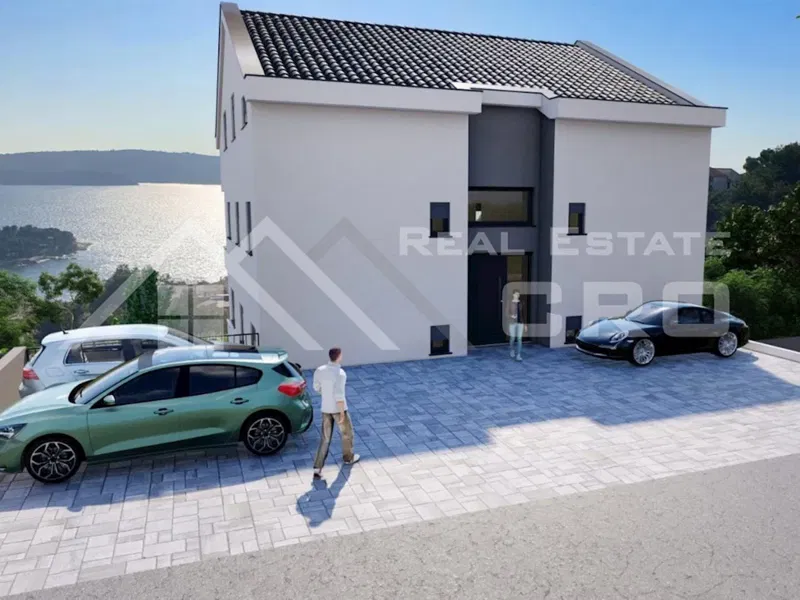 Immobili Čiovo – Appartamenti attraenti in nuova costruzione con terrazze, piscina comune e vista mare, in vendita – 2
