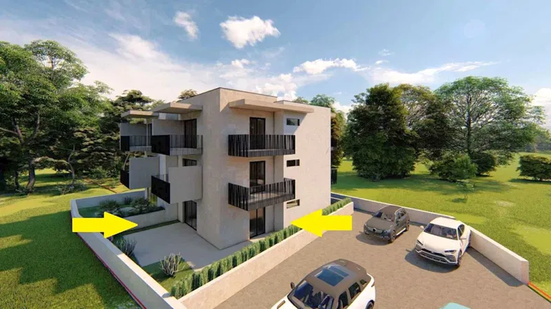 Šolta, Grohote - novogradnja, dvosoban komforan stan 68 m2 s vrtom i terasama