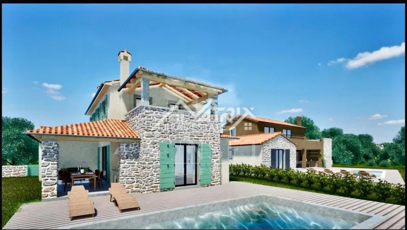 Novigrad okolica, dvojna kuća u izgradnji s pogledom na prirodu – 2