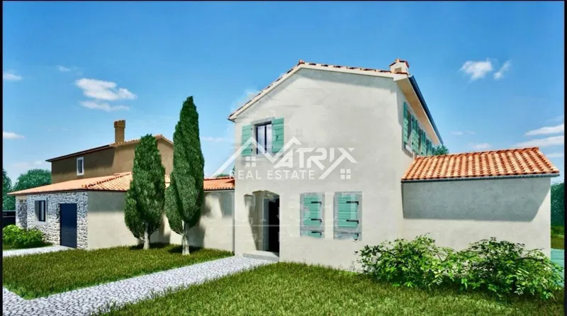 Novigrad okolica, dvojna kuća u izgradnji s pogledom na prirodu – 3