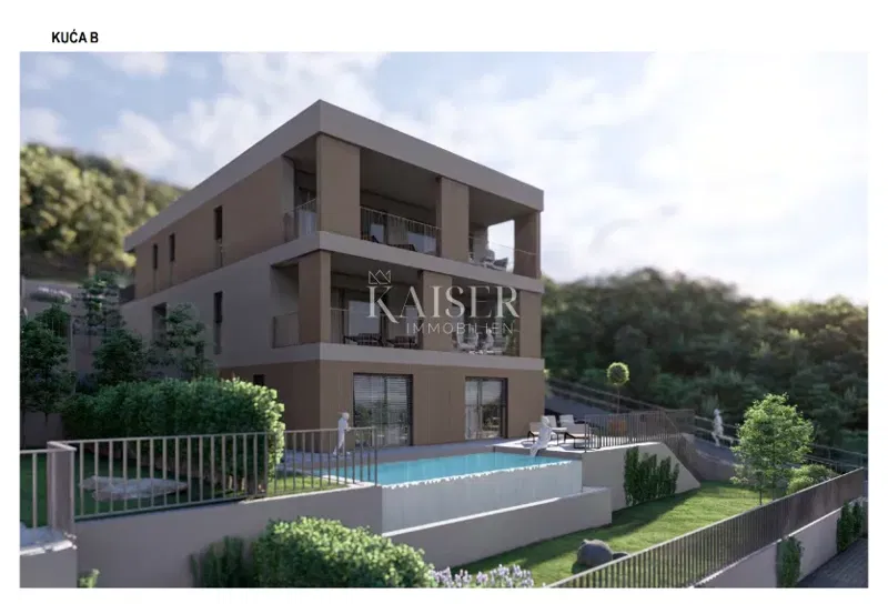 Kostrena, Glavani - four-bedroom apartment with swimming pool and garden in a new building – 2