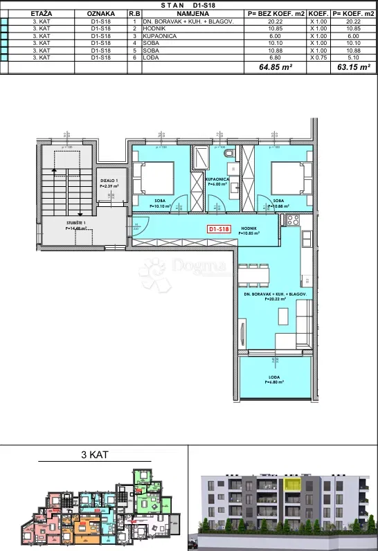 Квартира Omiš, 80,52m2 – 3
