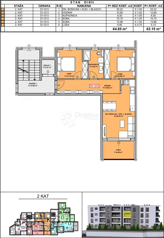 Квартира Omiš, 80,52m2 – 2