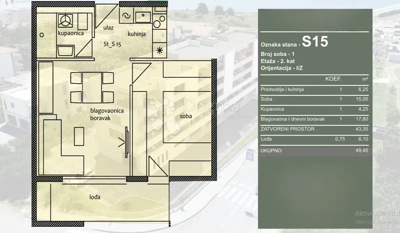 Allogio Travarica, Trogir, 49,45m2 – 2