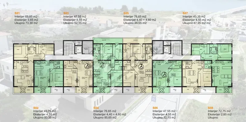 Flat Travarica, Trogir, 85,65m2 – 3