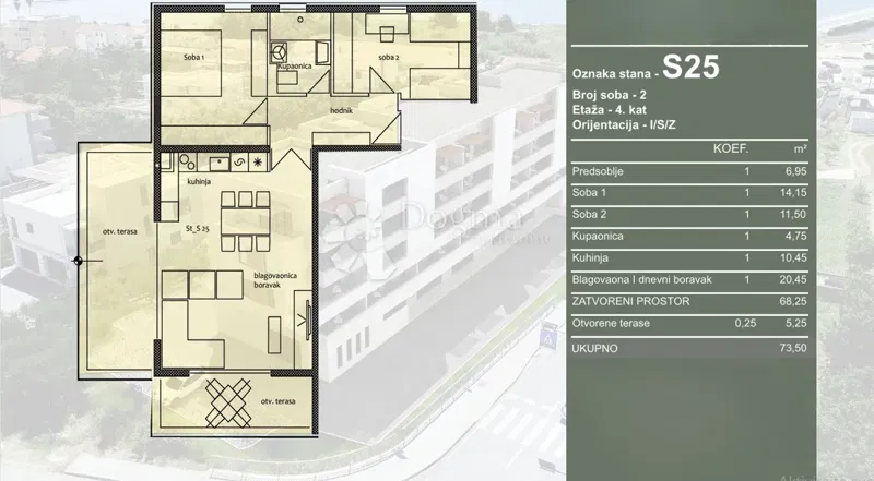 Allogio Travarica, Trogir, 73,50m2 – 2
