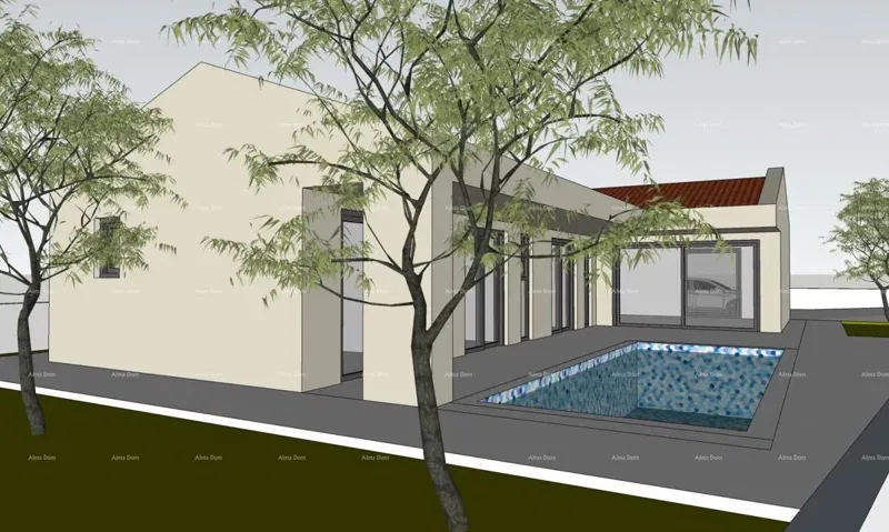 VENDITA – Terreno edificabile con permesso di costruzione e progetto di casa con piscina, Marčana! – 3