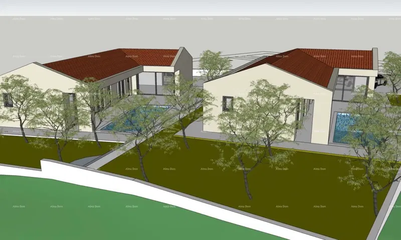Vendita - due terreni edificabili con permessi di costruzione definitivi per case con piscina, Marčana! La costruzione può iniziare subito! – 3