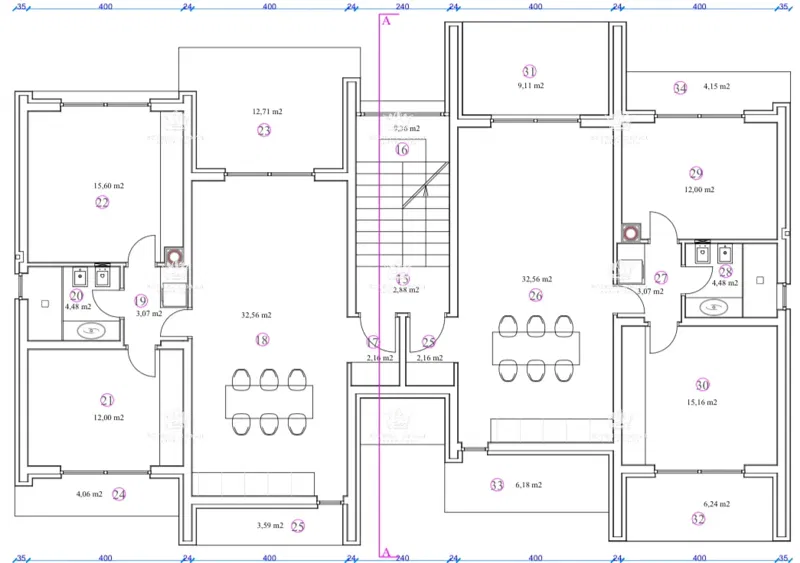 Istria, Murine, building land 900 m2, project for 6 apartments, building permit, 9 parking spaces – 3
