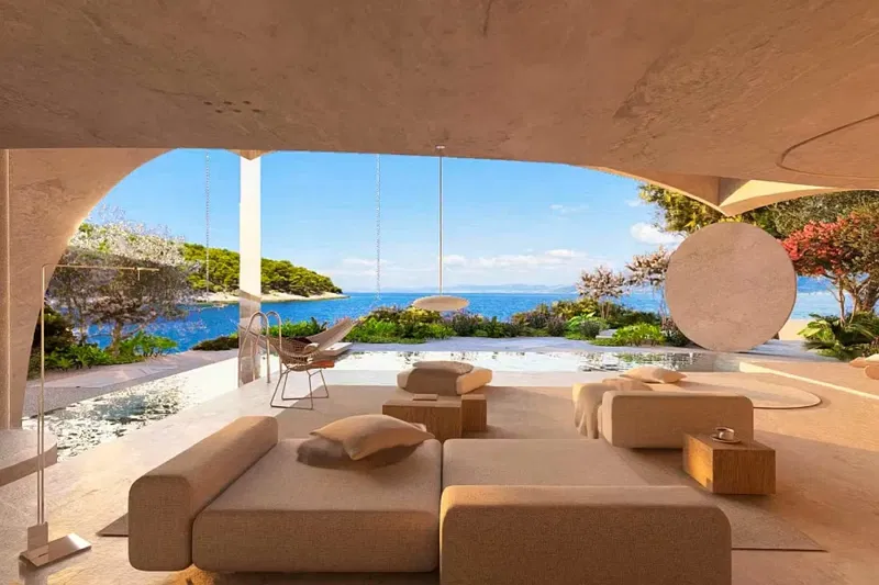 Building plot with a luxury villa project, first row to the sea – 2