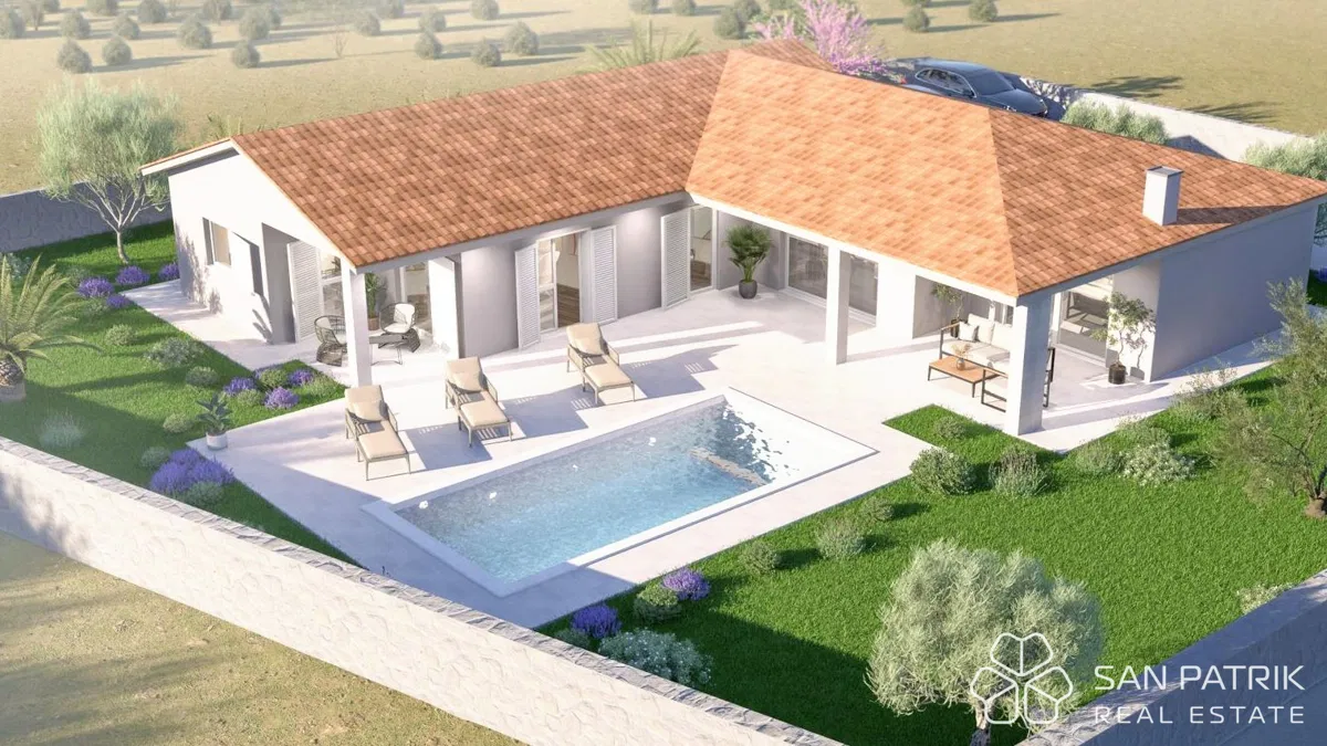 Moderna prizemnica (130 m2) na mirnoj lokaciji u blizini Labina