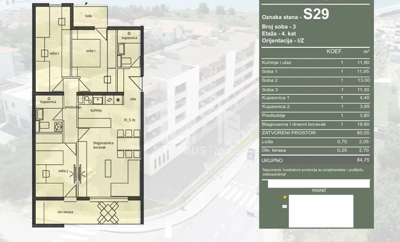 TROGIR*** Three-bedroom apartment under construction 84.75 m2! – 3