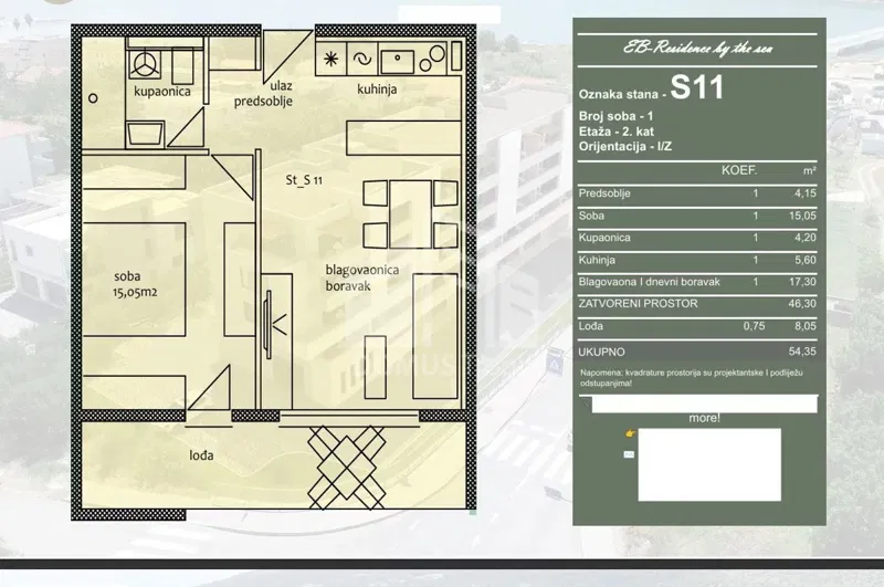 TROGIR*** One-bedroom apartment under construction, 54.30 m2! – 3