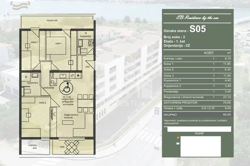 TROGIR*** Three-bedroom apartment under construction, 85.65 m2! – 3