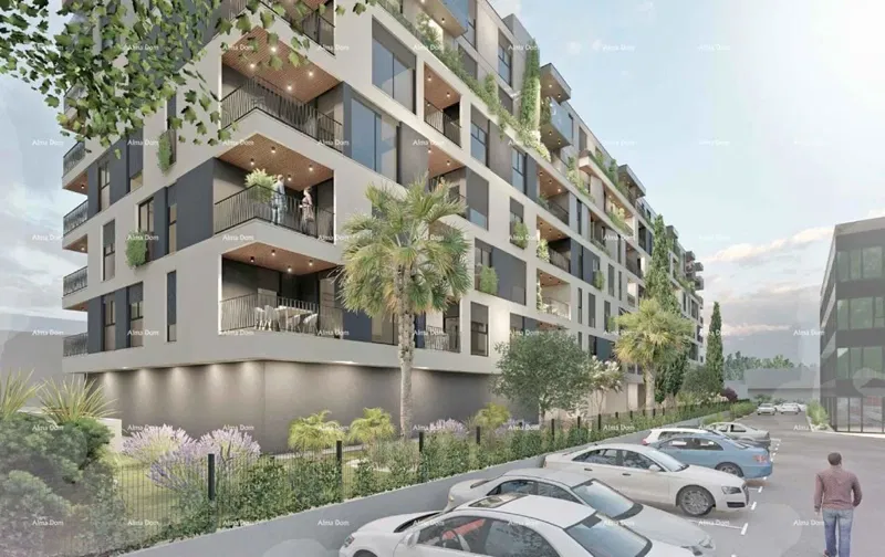 Pula. Nuovo edificio residenziale. Vendita di un appartamento con posto auto e cantina. Vicinanza al nuovo ospedale. S37 – 2