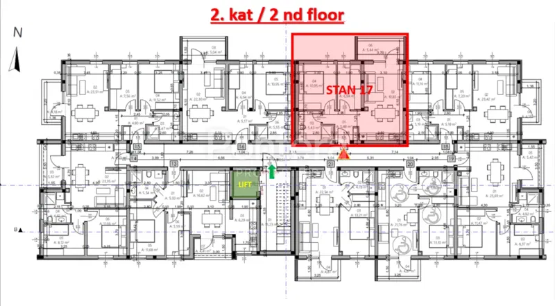 ISTRA, PULA - Novogradnja, stan 17 – 2. kat, 52,73 m² – 2