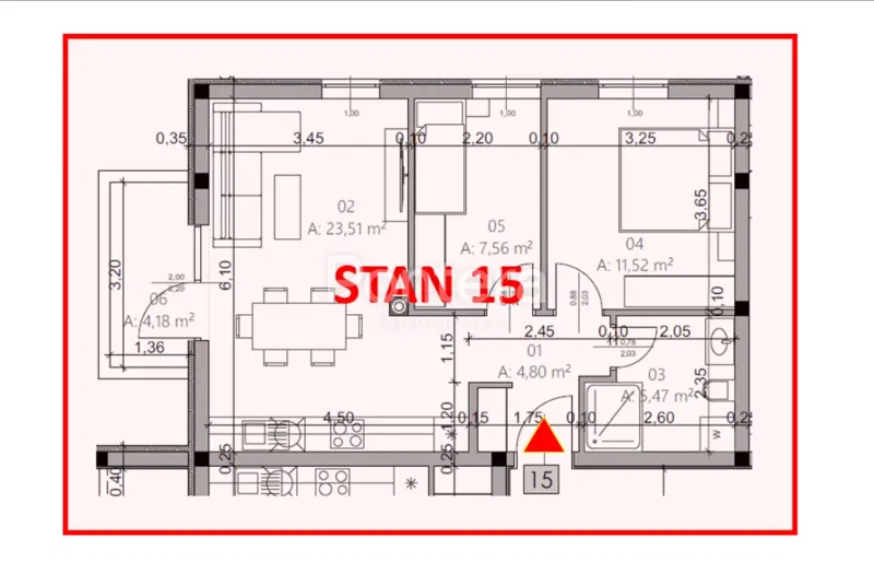 ISTRA, PULA - Novogradnja, stan 15 – 2. kat, 54,95 m² – 3