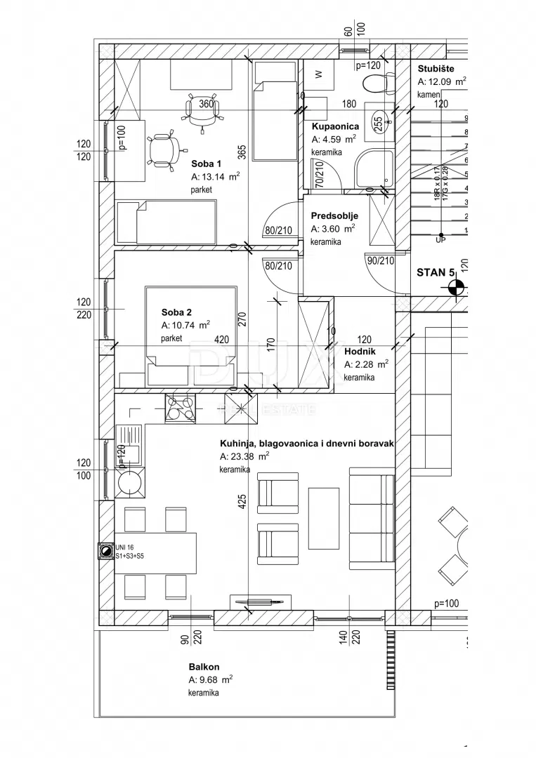RIJEKA, VIŠKOVO - appartamento 5. (67 m2) IN NUOVA COSTRUZIONE 2 CAMERE DA LETTO + SOGGIORNO, EDIFICIO URBANO VIŠKOVO! OPPORTUNITÀ! – 2