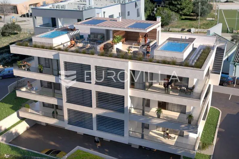 Pag, Povljana, penthouse with swimming pool and sea view, 140 m² – 2