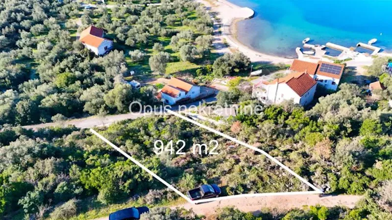 LUKA DUBRAVA, Peljesac - gradevinsko zemljiste 942 m2 sa kaskadnim pogledom na more (Video)
