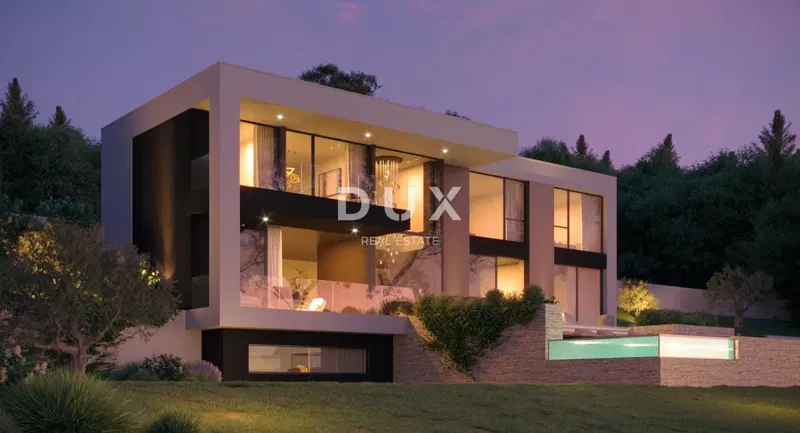 OPATIJA, LOVRAN - Vonzó telek Lovran felett, tengerre néző, építésre kész, 1071m²