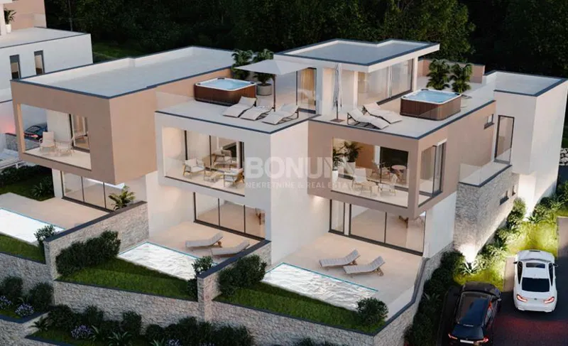 Moderní dům se střešní terasou a bazénem, Vodice – 2