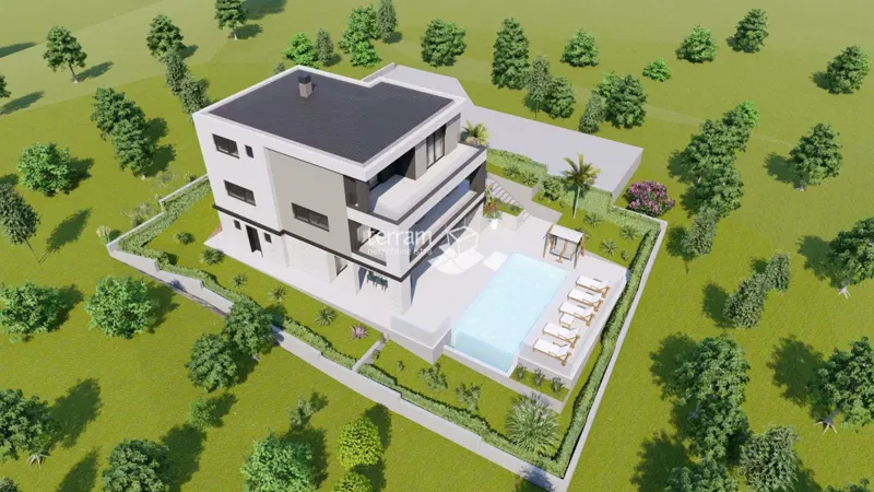 Istria, Barban, Pavlići, building land 566 m2, conceptual project for a two-story house with a pool, #sale – 2